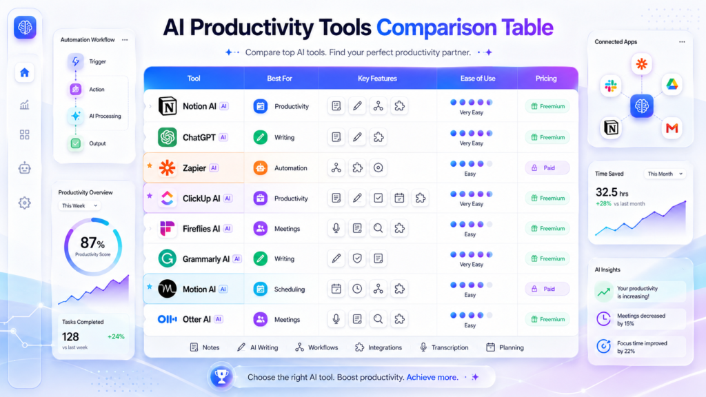 AI-Productivity-Tools-Comparison-Table